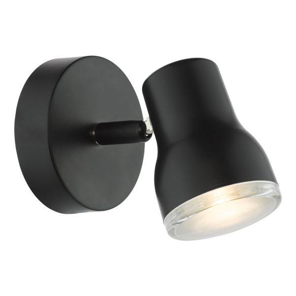 Спот Dar Lighting CLI0722 Clint Bathroom Wall Spotlight Matt Black IP44