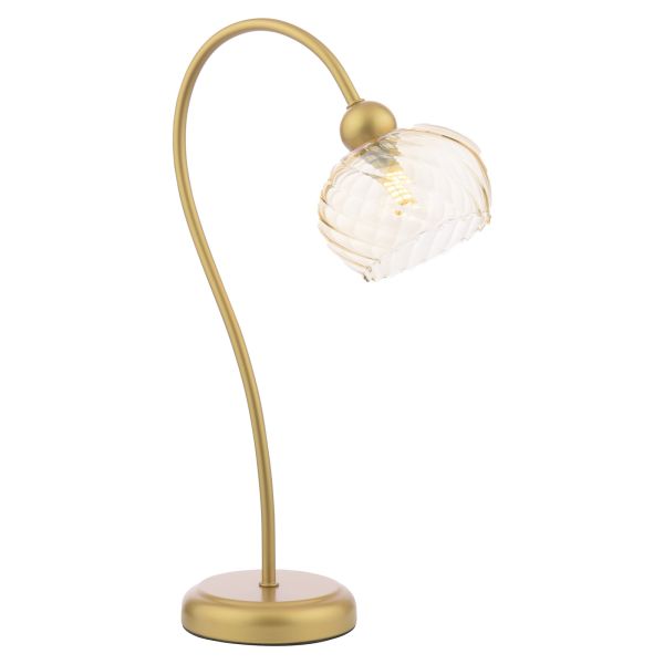 Настільна лампа Dar Lighting COG4235 Cognac Table Lamp Satin Gold and Champagne Ribbed Glass