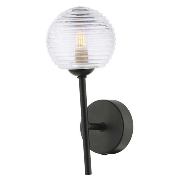 Kinkiet Dar Lighting COH0722-F + GL8 Cohen 1 Light Wall Light Matt Black