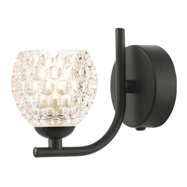 Бра Dar Lighting CRA0722-F + GL6 Cradle 1 Light Wall Light Matt Black