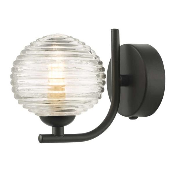 Kinkiet Dar Lighting CRA0722-F + GL8 Cradle 1 Light Wall Light Matt Black