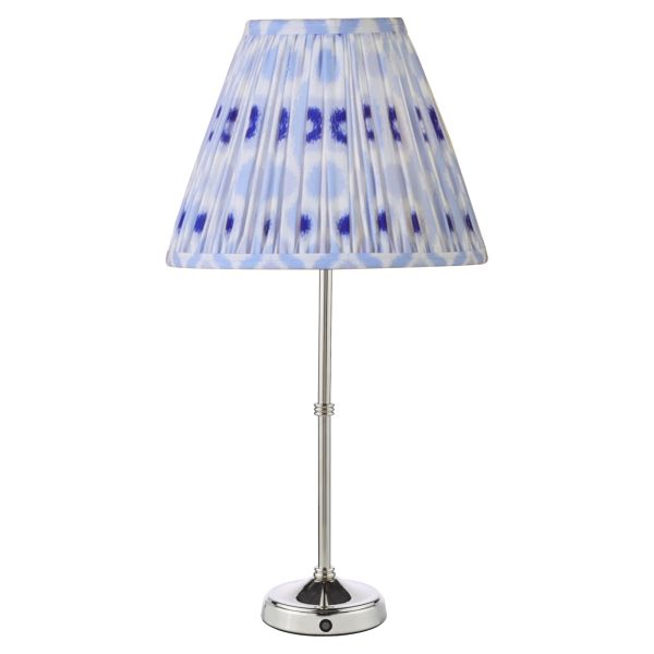Настільна лампа Dar Lighting DAH4238-IKA1023 Dahl Rechargeable Table Lamp Polished Nickel With Shade LED
