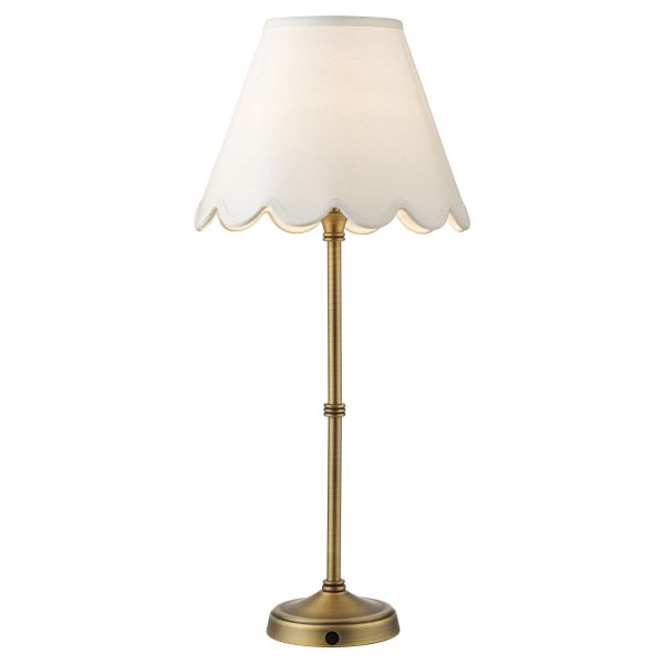 Настільна лампа Dar Lighting DAH4275-NER102 Dahl Rechargeable Table Lamp Matt Antique Brass With Shade LED