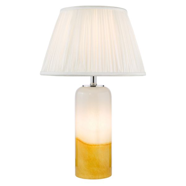 Настільна лампа Dar Lighting DEA4226-ULY1615 Deandra Table Lamp Yellow and White Art Glass With Shade