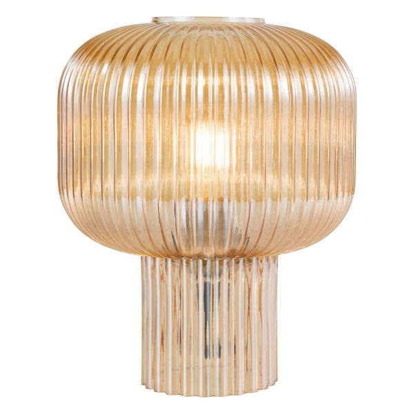 Настільна лампа Dar Lighting DEM4206 Demarius Table Lamp Amber Ribbed Glass