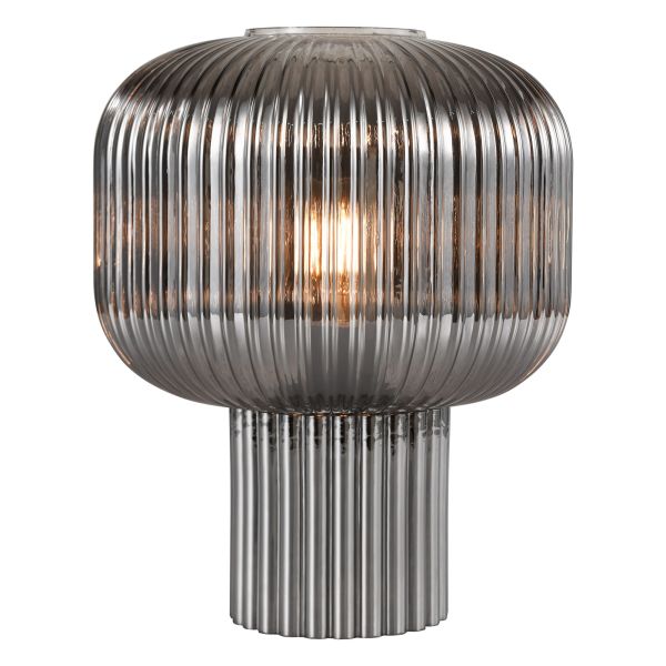 Настільна лампа Dar Lighting DEM4210 Demarius Table Lamp Smoked Ribbed Glass