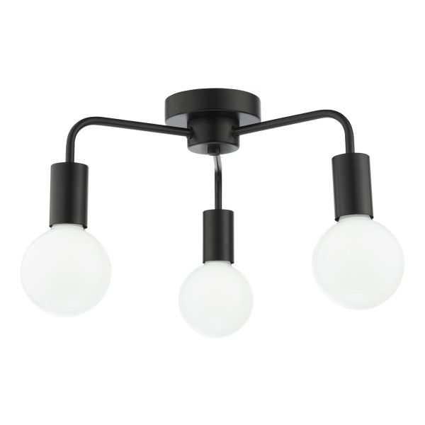Люстра Dar Lighting DEN5322 Dena 3 Light Semi-Flush Matt Black