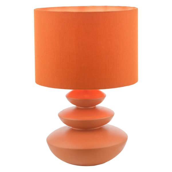 Lampa stołowa Dar Lighting DIS4211 Discus Ceramic Table Lamp Orange With Shade