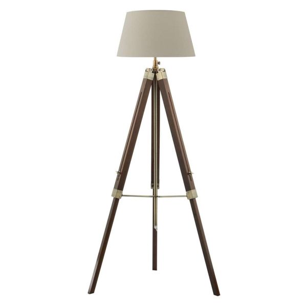 Торшер Dar Lighting EAS4947 + CEZ1829 Cezanne Easel Tripod Floor Lamp Dark Wood Antique Brass