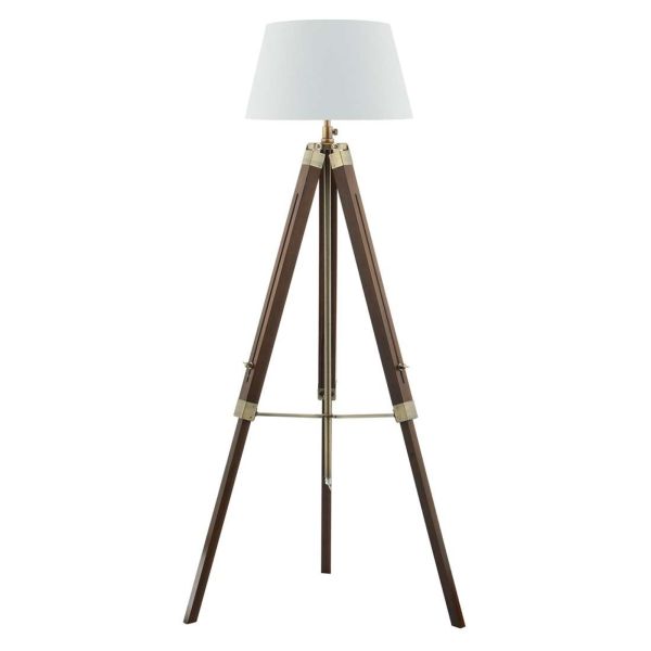 Торшер Dar Lighting EAS4947 + CEZ182 Cezanne Easel Tripod Floor Lamp Dark Wood Antique Brass