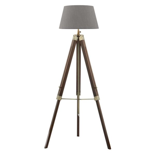 Lampa podłogowa Dar Lighting EAS4947 + CEZ1839 Cezanne Easel Tripod Floor Lamp Dark Wood Antique Brass