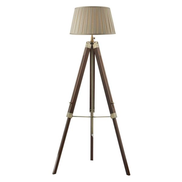 Торшер Dar Lighting EAS4947 + DEG1829 Degas Easel Tripod Floor Lamp Dark Wood Antique Brass