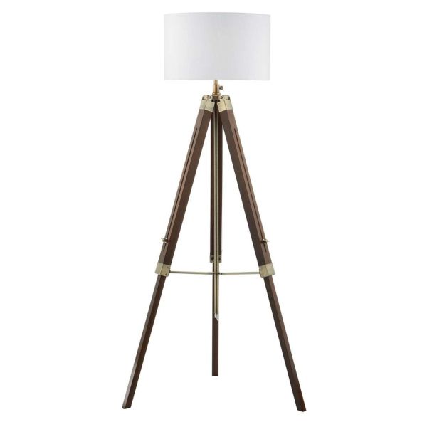 Торшер Dar Lighting EAS4947 + INN1715 Innsbruck Easel Tripod Floor Lamp Dark Wood Antique Brass