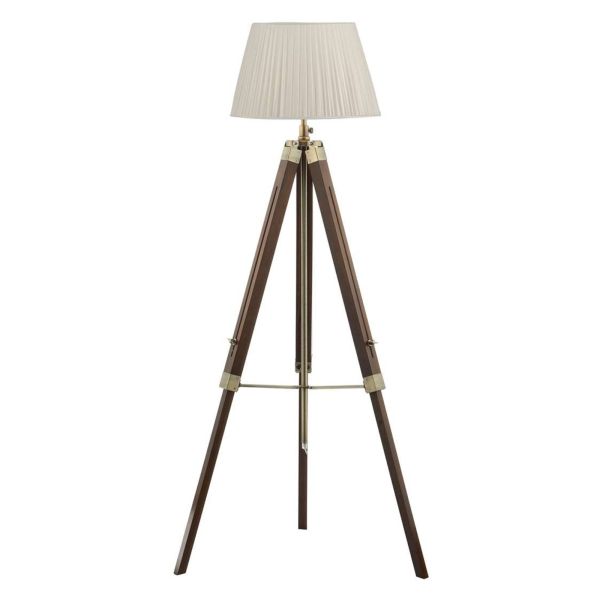 Lampa podłogowa Dar Lighting EAS4947 + ULY1815 Ulyana Easel Tripod Floor Lamp Dark Wood Antique Brass