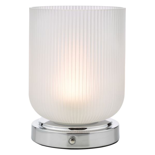 Настільна лампа Dar Lighting ECH4150 Echo Rechargeable Table Lamp Polished Chrome and Ribbed Glass LED