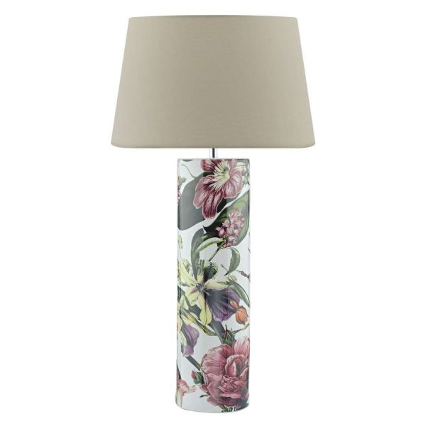 Lampa stołowa Dar Lighting ELA4203 + CEZ1629 Cezanne Elana Table Lamp Tropical Print Ceramic