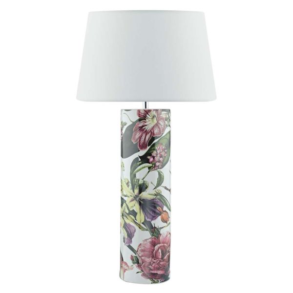 Lampa stołowa Dar Lighting ELA4203 + CEZ162 Cezanne Elana Table Lamp Tropical Print Ceramic