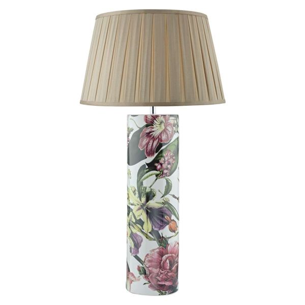 Lampa stołowa Dar Lighting ELA4203 + DEG1629 Degas Elana Table Lamp Tropical Print Ceramic