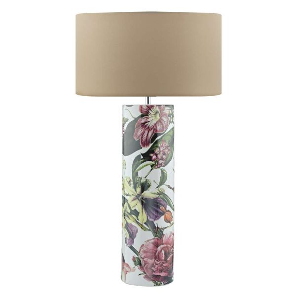 Настільна лампа Dar Lighting ELA4203 + HIL1629 Hilda Elana Table Lamp Tropical Print Ceramic