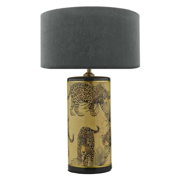 Lampa stołowa Dar Lighting ELI4235 + AKA6539 Akavia Eliza Table Lamp Leopard Motif In Gold