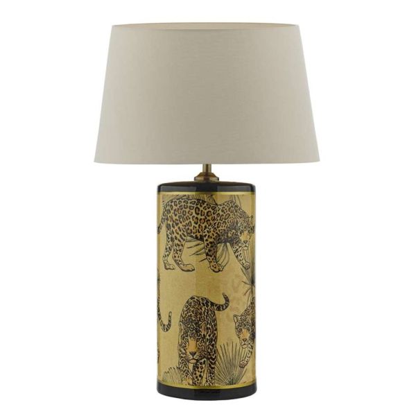 Lampa stołowa Dar Lighting ELI4235 + CEZ1429 Cezanne Eliza Table Lamp Leopard Motif In Gold