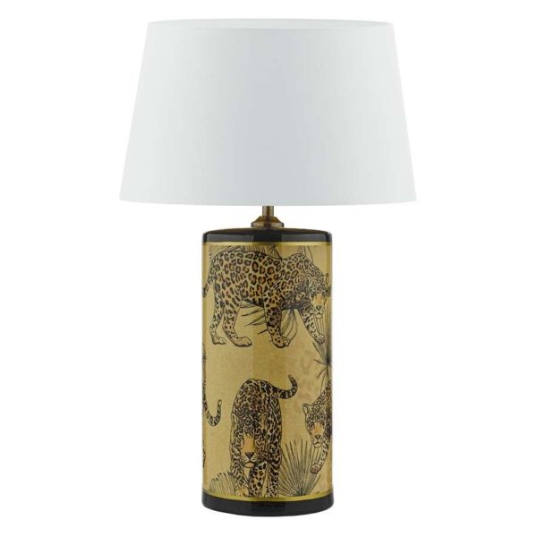 Lampa stołowa Dar Lighting ELI4235 + CEZ142 Cezanne Eliza Table Lamp Leopard Motif In Gold