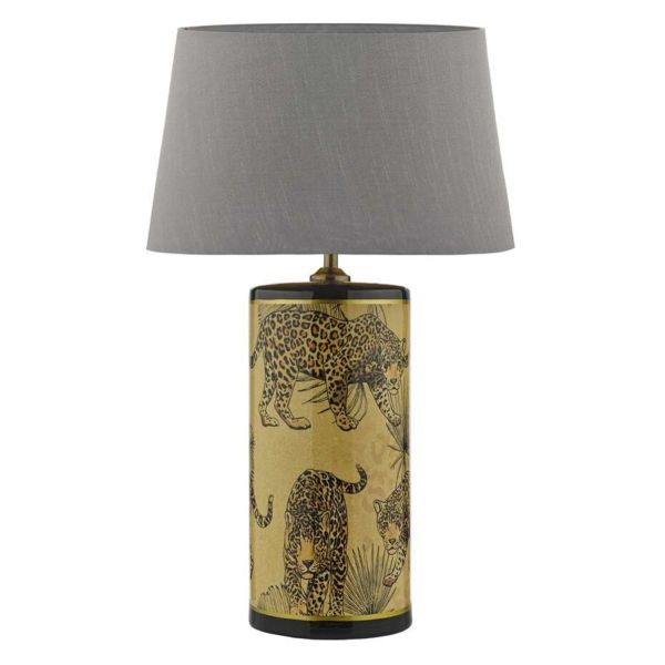 Настільна лампа Dar Lighting ELI4235 + CEZ1439 Cezanne Eliza Table Lamp Leopard Motif In Gold