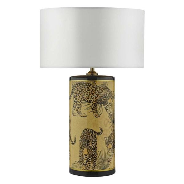 Lampa stołowa Dar Lighting ELI4235 + HIL1315 Hilda Eliza Table Lamp Leopard Motif In Gold