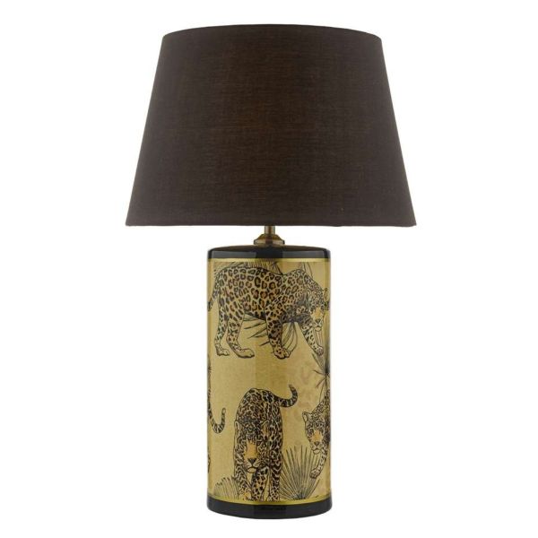 Lampa stołowa Dar Lighting ELI4235 + SAF1422 Safia Eliza Table Lamp Leopard Motif In Gold