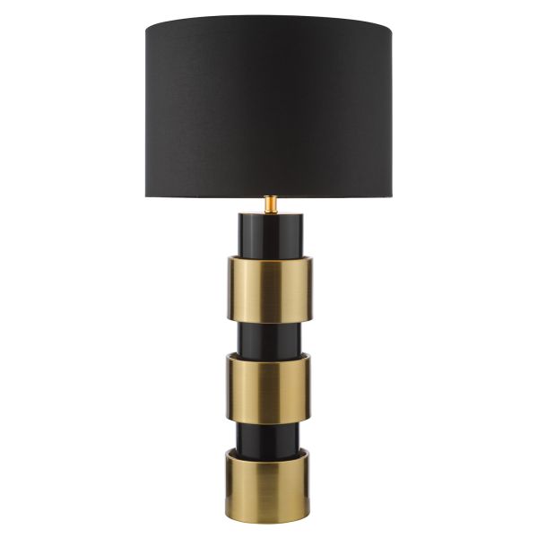 Lampa stołowa Dar Lighting ELW4254 Elwyn Table Lamp Satin Gold and Satin Black With Shade
