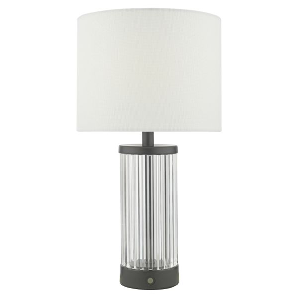 Настільна лампа Dar Lighting ENR4122 Enrico Rechargeable Table Lamp Satin Black and Glass With Shade LED