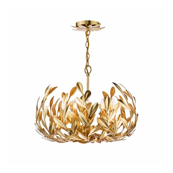 Люстра Dar Lighting ERC0535 Ercilia 5 Light Pendant Gold Leaf
