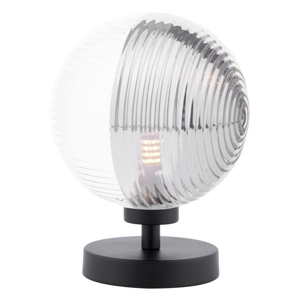 Настільна лампа Dar Lighting ESB4122-19 Esben Touch Table Lamp Matt Black With Smoked/Clear Ribbed Glass