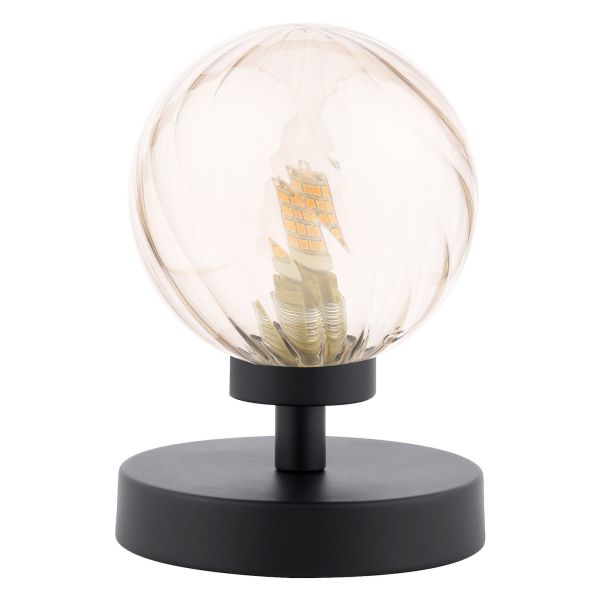 Настільна лампа Dar Lighting ESB4122-25 Esben Touch Table Lamp Matt Black With Twisted Amber Glass
