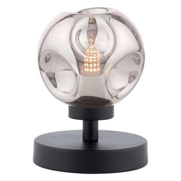 Настільна лампа Dar Lighting ESB4122-28 Esben Touch Table Lamp Matt Black With Closed Organic Smoked Glass