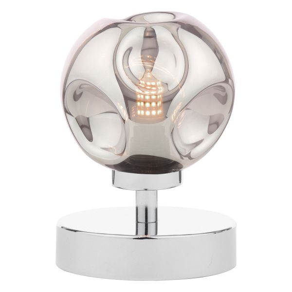 Настільна лампа Dar Lighting ESB4150-28 Esben Touch Table Lamp Polished Chrome With Closed Organic Smoked Glass