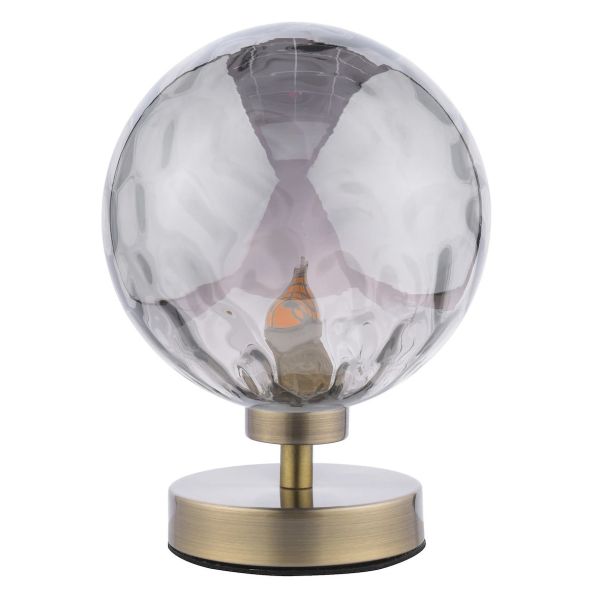 Настільна лампа Dar Lighting ESB4175-10 Esben Touch Table Lamp Antique Brass With Smoked Dimpled Glass