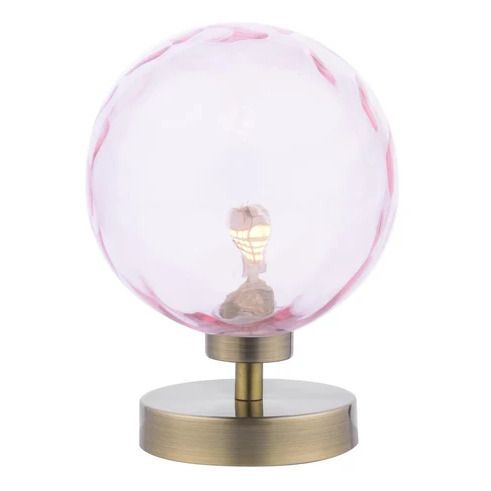 Настільна лампа Dar Lighting ESB4175-13 Esben Touch Table Lamp Antique Brass With Pink Dimpled Glass