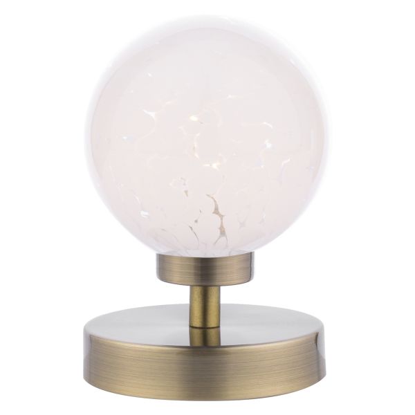 Настільна лампа Dar Lighting ESB4175-17 Esben Touch Table Lamp Antique Brass With White Confetti Glass