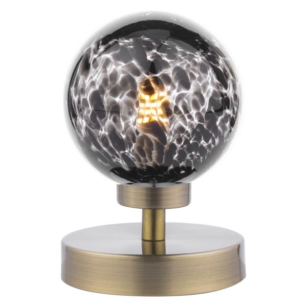 Настільна лампа Dar Lighting ESB4175-21 Esben Touch Table Lamp Antique Brass With Black Confetti Glass