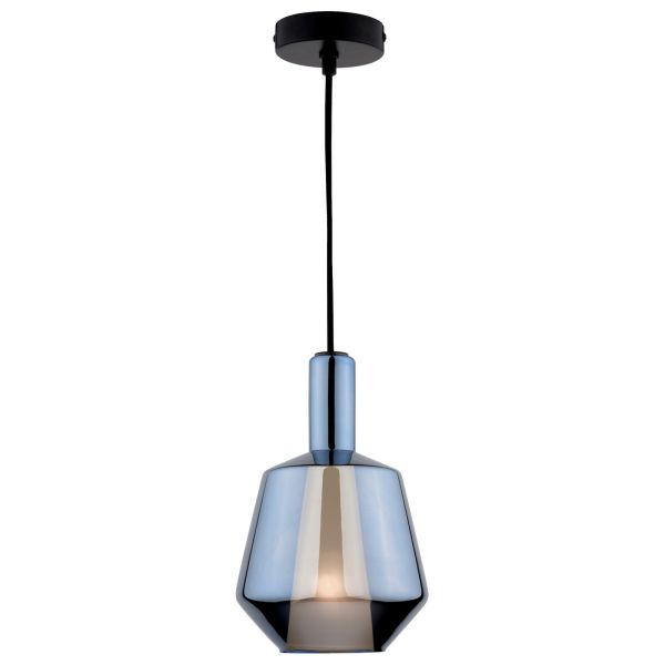Підвісний світильник Dar Lighting ESM0123 Esmeralda Small Pendant Blue Glass and Opal Glass