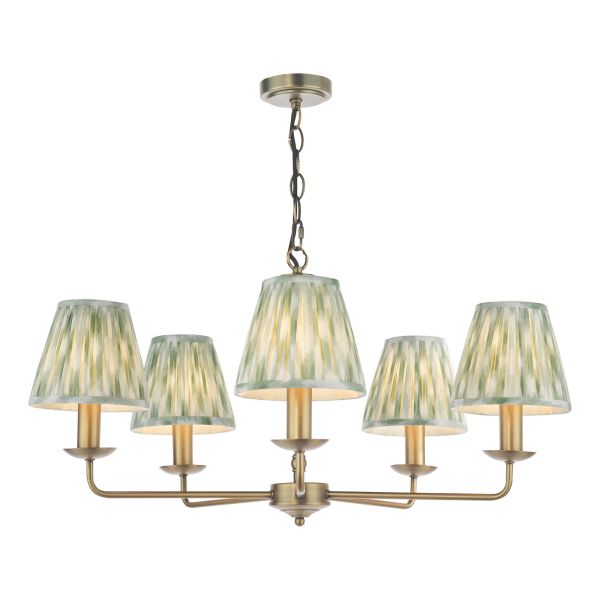 Люстра Dar Lighting FAV0563-IKA2624 Favian 5 Light Pendant Matt Bronze With Shade