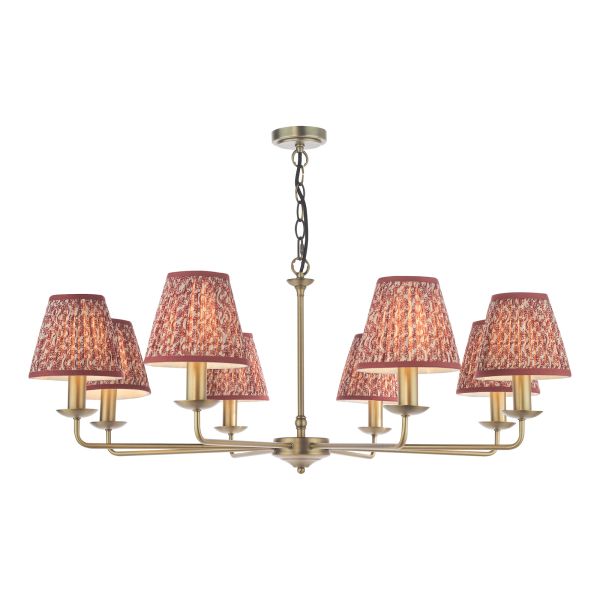 Люстра Dar Lighting FAV0863-EST2625 Favian 8 Light Pendant Matt Bronze With Shade