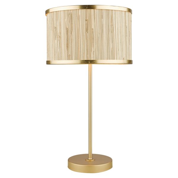 Настільна лампа Dar Lighting FEN4235 Fenella Table Lamp Gold Leaf With Seagrass Shade