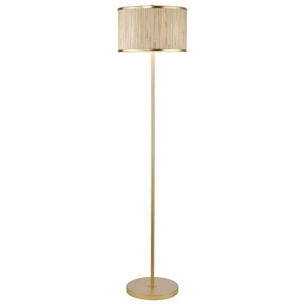 Lampa podłogowa Dar Lighting FEN4935 Fenella 3 Light Floor Lamp Gold Leaf and Seagrass