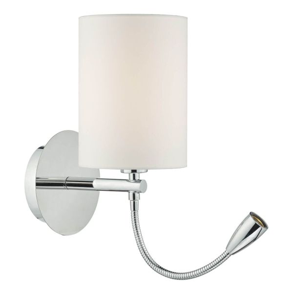 Бра Dar Lighting FET0750-S1061 Feta Wall Light Polished Chrome With Shade LED