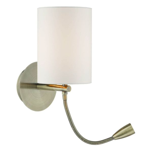 Бра Dar Lighting FET0775-S1061 Feta Wall Light Antique Brass With Shade LED
