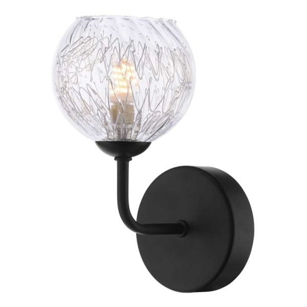 Kinkiet Dar Lighting FEY0722-F + GL9 Feya Wall Light Matt Black