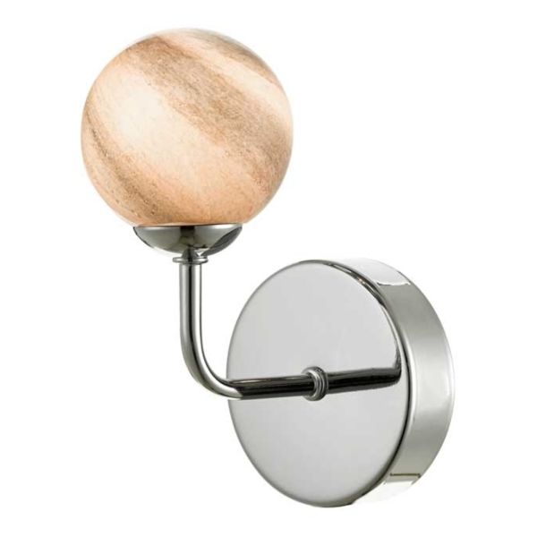 Kinkiet Dar Lighting FEY0750-F + GL7 Feya Wall Light Polished Chrome