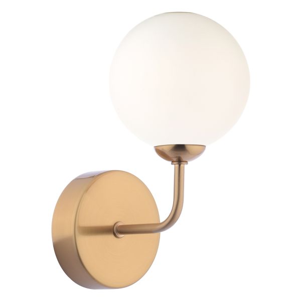 Бра Dar Lighting FEY0763-02 Feya Wall Light Antique Bronze With Opal Glass
